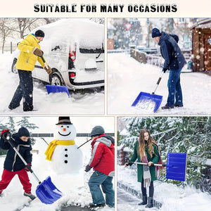 Planet Gates 1pc, Snow Shovel, 123.19 Cm Large Capacity Snow Shovel With D-Grip, Non-Slip Sponge And Durable Aluminum Blade For Car Driveway, 40.64*123.19 Cm (Blue)(Red)(Black)