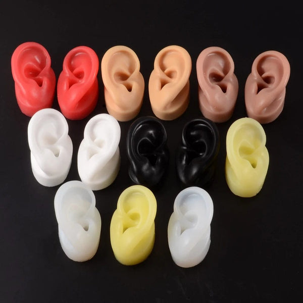 Planet Gates 1PC Soft Ear Silicone Piercing Model Tattoo Practice Tools Earring Jewelry Display Acrylic Display Stand Kit Hot Sale