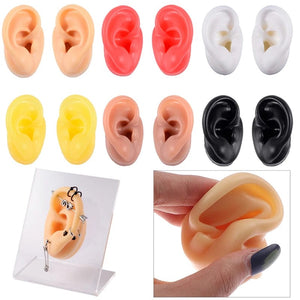Planet Gates 1PC Soft Ear Silicone Piercing Model Tattoo Practice Tools Earring Jewelry Display Acrylic Display Stand Kit Hot Sale