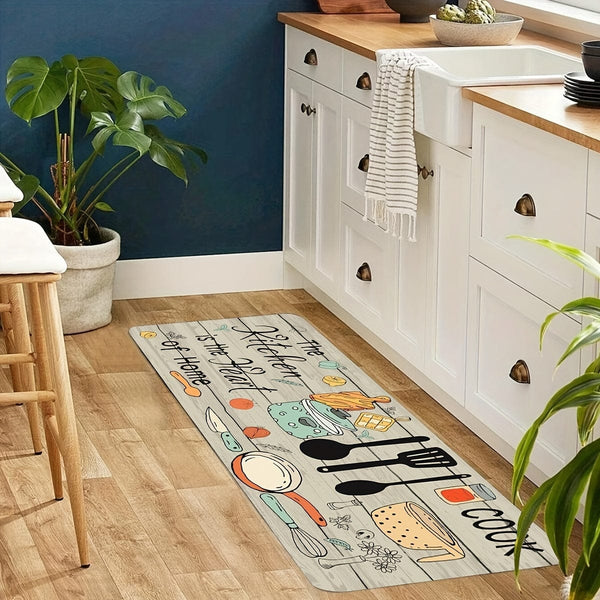 Planet Gates 1pc, Soft Kitchen Rug, Cushioned Anti-Fatigue Kitchen Rug, Waterproof Non-Slip Kitchen Rugs Set, Runner Rug, Bedside Rug, Super Absorbent Machine Washable Carpet For Farmhouse Kitchen Home Office Sink Laundry