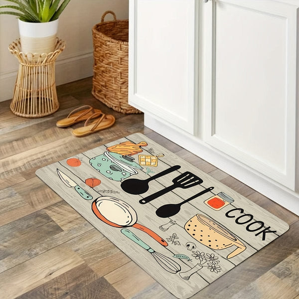 Planet Gates 1pc, Soft Kitchen Rug, Cushioned Anti-Fatigue Kitchen Rug, Waterproof Non-Slip Kitchen Rugs Set, Runner Rug, Bedside Rug, Super Absorbent Machine Washable Carpet For Farmhouse Kitchen Home Office Sink Laundry