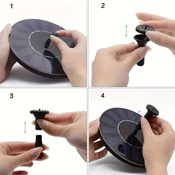 Planet Gates 1pc Solar Fountain Pump, Solar Powered Water Fountain, Solar Fountain Bird Bath Pump, Free Standing Portable Floating Solar Powered Water Fountain Pump Stand-Alone Portable Floating Solar Drinking Water Pump For Garden