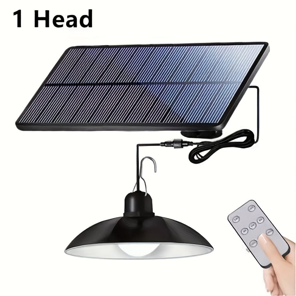 Planet Gates 1pc Solar Pendant Light, Outdoor Waterproof LED Lamp, Double-head Chandelier Decorations With Remote Control For Indoor Shed Barn Room