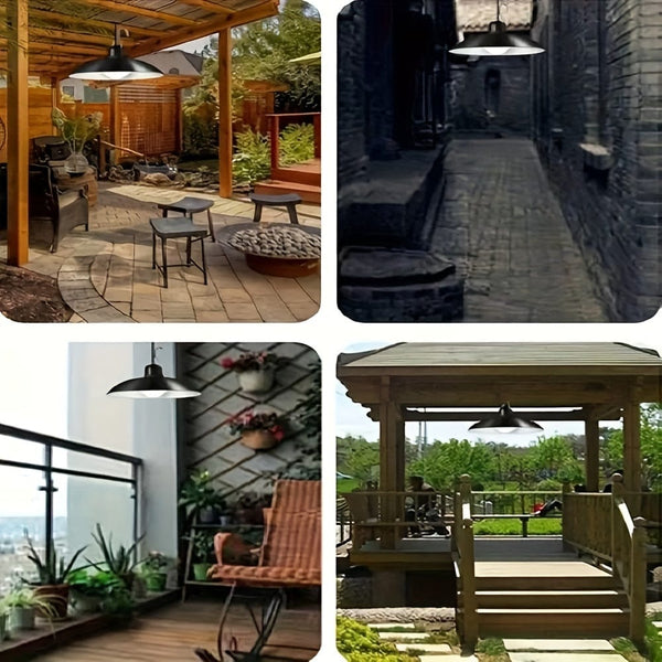 Planet Gates 1pc Solar Pendant Light, Outdoor Waterproof LED Lamp, Double-head Chandelier Decorations With Remote Control For Indoor Shed Barn Room