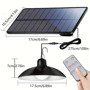 Planet Gates 1pc Solar Pendant Light, Outdoor Waterproof LED Lamp, Double-head Chandelier Decorations With Remote Control For Indoor Shed Barn Room