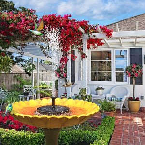 Planet Gates 1pc Solar Powered Water Fountain, Solar Fountain Bird Bath Pump With 6 Nozzles, Free Standing Portable Floating Solar Powered Water Fountain Pump For Garden, Pond, Pool, Outdoor And Backyard, 1.5W