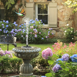 Planet Gates 1pc Solar Powered Water Fountain, Solar Fountain Bird Bath Pump With 6 Nozzles, Free Standing Portable Floating Solar Powered Water Fountain Pump For Garden, Pond, Pool, Outdoor And Backyard, 1.5W