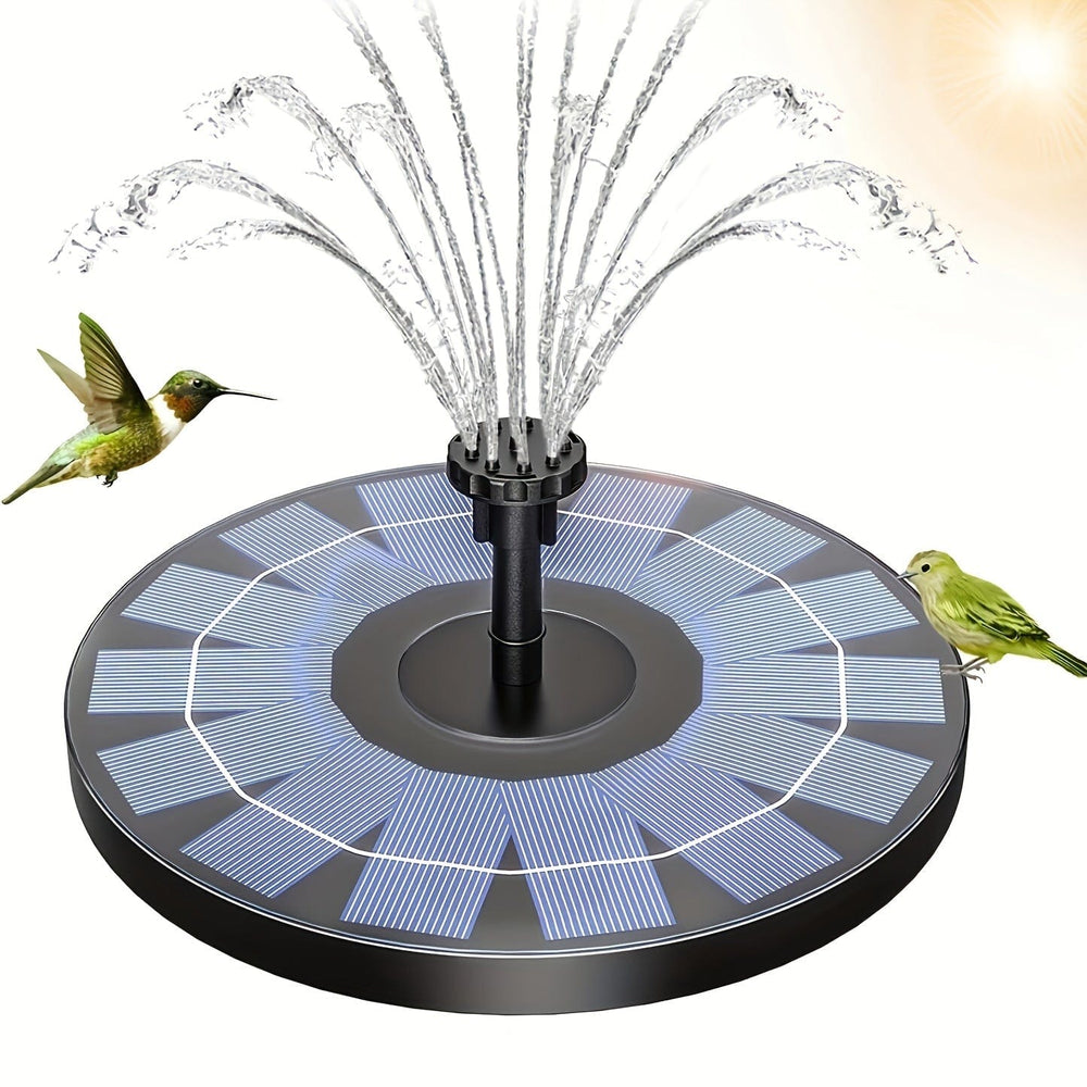 Planet Gates 1pc Solar Powered Water Fountain, Solar Fountain Bird Bath Pump With 6 Nozzles, Free Standing Portable Floating Solar Powered Water Fountain Pump For Garden, Pond, Pool, Outdoor And Backyard, 1.5W