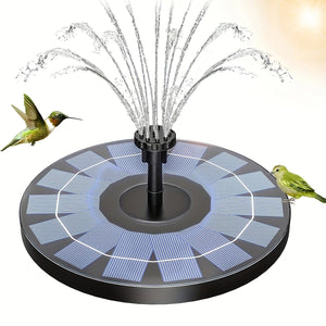 Planet Gates 1pc Solar Powered Water Fountain, Solar Fountain Bird Bath Pump With 6 Nozzles, Free Standing Portable Floating Solar Powered Water Fountain Pump For Garden, Pond, Pool, Outdoor And Backyard, 1.5W