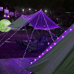 Planet Gates 1pc Solar Purple Bubble Ball String Light, 8 Functions, Ball Diameter 1.7cm/0.67inch, Halloween Decorative Lights, Festival Atmosphere Lamp, 1 String, 5 Meters And 20 Lights Or 6.5 Meters And 30 Lights