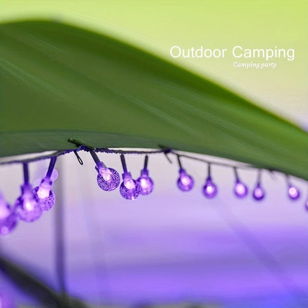 Planet Gates 1pc Solar Purple Bubble Ball String Light, 8 Functions, Ball Diameter 1.7cm/0.67inch, Halloween Decorative Lights, Festival Atmosphere Lamp, 1 String, 5 Meters And 20 Lights Or 6.5 Meters And 30 Lights