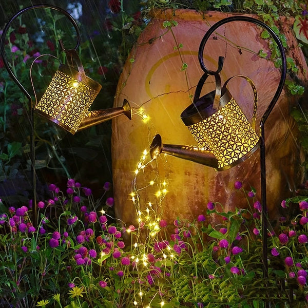 Planet Gates 1pc Solar Watering Can Light, Garden Decorations, Outdoor Shower Lights, Large Retro Metal Lantern Hanging Star Flashing LED Fairy Art Decorative Light, Halloween Decorations Lights Outdoor, For Outside Walkway Garden Patio