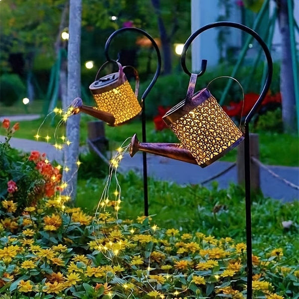 Planet Gates 1pc Solar Watering Can Light, Garden Decorations, Outdoor Shower Lights, Large Retro Metal Lantern Hanging Star Flashing LED Fairy Art Decorative Light, Halloween Decorations Lights Outdoor, For Outside Walkway Garden Patio