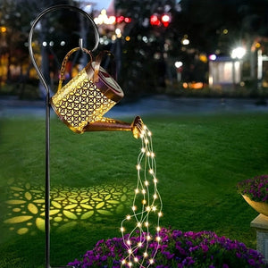Planet Gates 1pc Solar Watering Can Light, Garden Decorations, Outdoor Shower Lights, Large Retro Metal Lantern Hanging Star Flashing LED Fairy Art Decorative Light, Halloween Decorations Lights Outdoor, For Outside Walkway Garden Patio