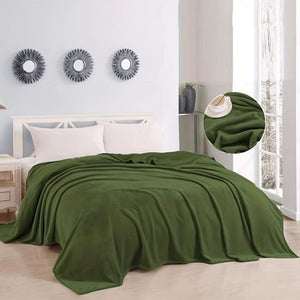 Planet Gates 1pc Solid Color Flannel Blanket, Warm Cozy Soft Bed Blanket For Couch Bed Sofa