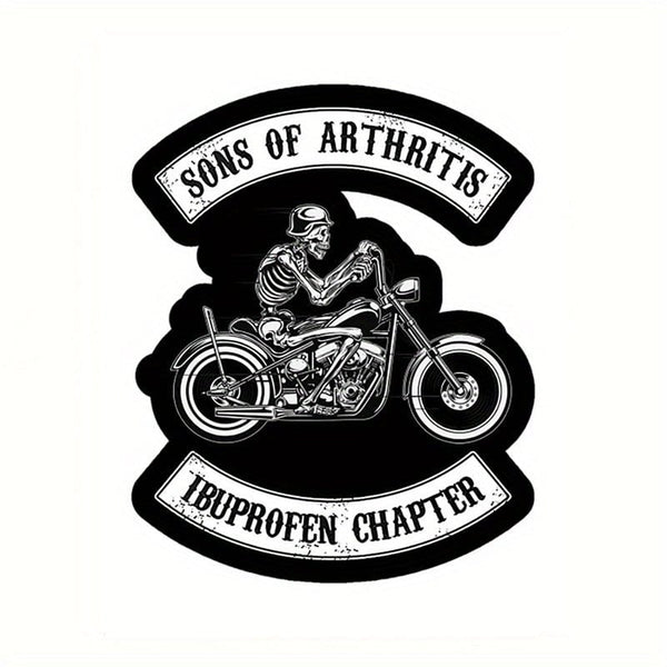 Planet Gates 1pc Sons Of Arthritis Ibuprofen Chapter Funny Motorcycle Skull Car Sticker For Laptop Bottle Truck Phone Motorcycle Vehicle Paint Window Wall Cup Fishing Boat Skateboard Decals Automobile Accessories