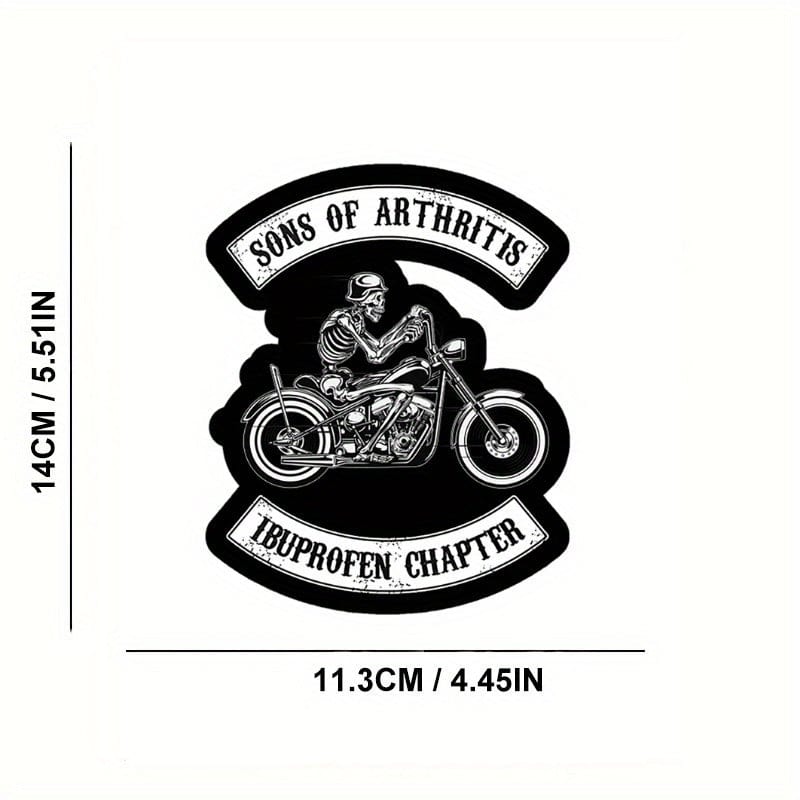 Planet Gates 1pc Sons Of Arthritis Ibuprofen Chapter Funny Motorcycle Skull Car Sticker For Laptop Bottle Truck Phone Motorcycle Vehicle Paint Window Wall Cup Fishing Boat Skateboard Decals Automobile Accessories