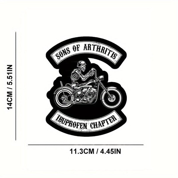 Planet Gates 1pc Sons Of Arthritis Ibuprofen Chapter Funny Motorcycle Skull Car Sticker For Laptop Bottle Truck Phone Motorcycle Vehicle Paint Window Wall Cup Fishing Boat Skateboard Decals Automobile Accessories