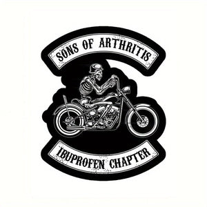 Planet Gates 1pc Sons Of Arthritis Ibuprofen Chapter Funny Motorcycle Skull Car Sticker For Laptop Bottle Truck Phone Motorcycle Vehicle Paint Window Wall Cup Fishing Boat Skateboard Decals Automobile Accessories