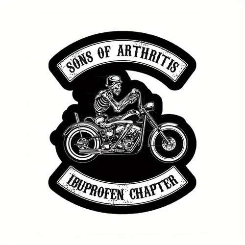 Planet Gates 1pc Sons Of Arthritis Ibuprofen Chapter Funny Motorcycle Skull Car Sticker For Laptop Bottle Truck Phone Motorcycle Vehicle Paint Window Wall Cup Fishing Boat Skateboard Decals Automobile Accessories