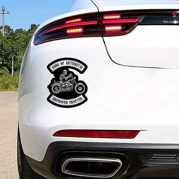 Planet Gates 1pc Sons Of Arthritis Ibuprofen Chapter Funny Motorcycle Skull Car Sticker For Laptop Bottle Truck Phone Motorcycle Vehicle Paint Window Wall Cup Fishing Boat Skateboard Decals Automobile Accessories