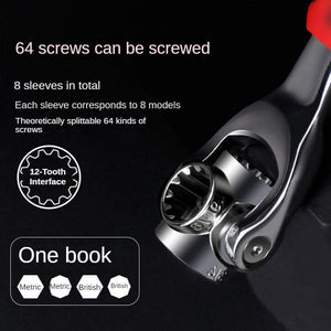 Planet Gates 1pc Spanner Socket Wrench,121.92/132.08 Cm 1 Universal Wrench Socket 360 Degree Rotating Multi-function Wrench Hand Tools Magnet Spanner Auto Repair Tools