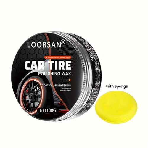 Planet Gates 1pc+sponge Car Tire Shine Gloss Hydrophobic Polish Wax For RV Bicycles And Motorcycles Tire Automotive Tire Coating Refurbishing Increase Black Agent Cleaner