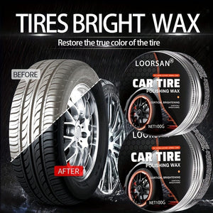 Planet Gates 1pc+sponge Car Tire Shine Gloss Hydrophobic Polish Wax For RV Bicycles And Motorcycles Tire Automotive Tire Coating Refurbishing Increase Black Agent Cleaner