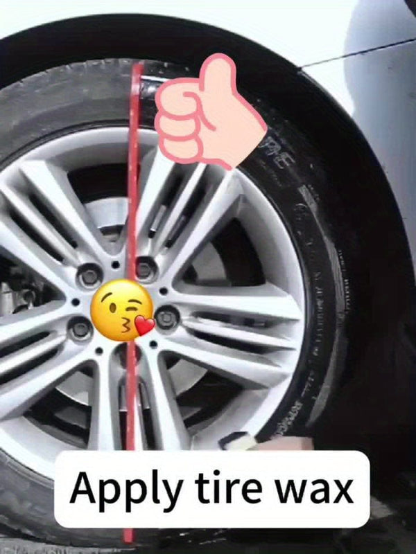 Planet Gates 1pc+sponge Car Tire Shine Gloss Hydrophobic Polish Wax For RV Bicycles And Motorcycles Tire Automotive Tire Coating Refurbishing Increase Black Agent Cleaner