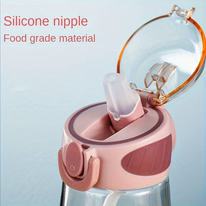 Planet Gates 1pc, Sports Water Bottle, 400ml/600ml Plastic Water Cups, Portable Travel Water Bottles, For Camping, Hiking, Fitness, Outdoor Drinkware, Birthday Gifts, 15.01cm X 7.77cm