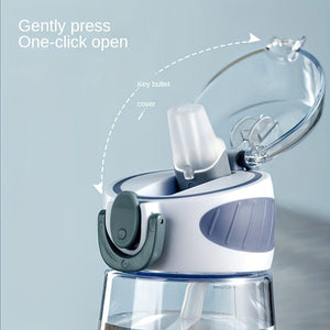 Planet Gates 1pc, Sports Water Bottle, 400ml/600ml Plastic Water Cups, Portable Travel Water Bottles, For Camping, Hiking, Fitness, Outdoor Drinkware, Birthday Gifts, 15.01cm X 7.77cm