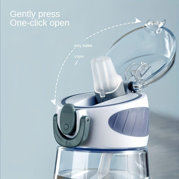 Planet Gates 1pc, Sports Water Bottle, 400ml/600ml Plastic Water Cups, Portable Travel Water Bottles, For Camping, Hiking, Fitness, Outdoor Drinkware, Birthday Gifts, 15.01cm X 7.77cm