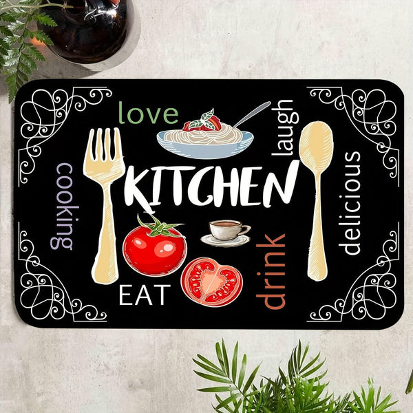 Planet Gates 1pc, Stain Resistant Kitchen Rug, Anti-slip Absorbent Memory Foam Mat, Waterproof Soft Cushioned Anti-Fatigue Rug, Runner Rug, Throw Rug For Living Room Bedroom, Quick Dry Machine Washable