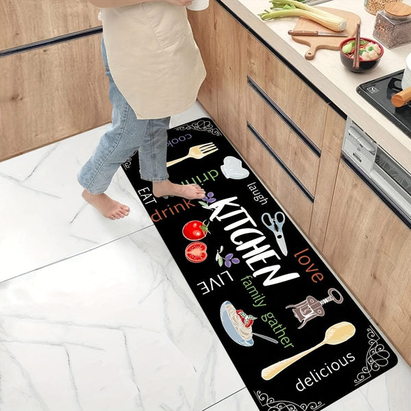 Planet Gates 1pc, Stain Resistant Kitchen Rug, Anti-slip Absorbent Memory Foam Mat, Waterproof Soft Cushioned Anti-Fatigue Rug, Runner Rug, Throw Rug For Living Room Bedroom, Quick Dry Machine Washable