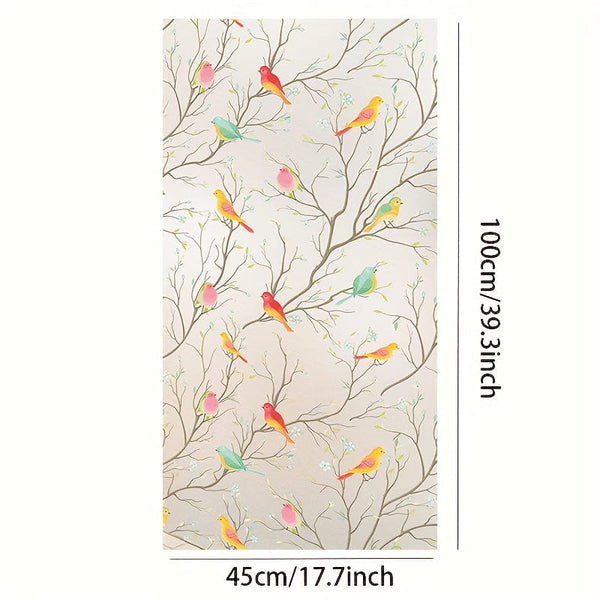 Planet Gates 1pc Stained Glass Window Film Privacy Film Non-Adhesive Static Cling Sun Blocking Window Film Heat Blocker Heat Control Decorative Sticker For Bathroom Bedroom Home Decor