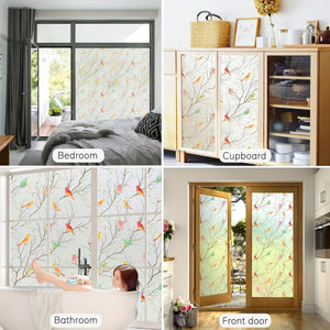 Planet Gates 1pc Stained Glass Window Film Privacy Film Non-Adhesive Static Cling Sun Blocking Window Film Heat Blocker Heat Control Decorative Sticker For Bathroom Bedroom Home Decor