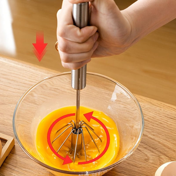 Planet Gates 1pc Stainless Steel Semi-Automatic Egg Beater Mixer: Whip Up Delicious Treats with Ease!