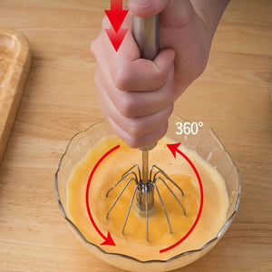 Planet Gates 1pc Stainless Steel Semi-Automatic Egg Beater Mixer: Whip Up Delicious Treats with Ease!
