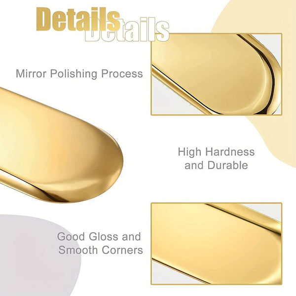 Planet Gates 1pc Stainless Steel Tray, Minimalist Oval Shaped Food Plate Tray For Dinner Table