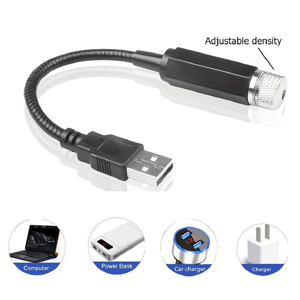 Planet Gates 1pc Star Projector Night Light, USB Car Roof Atmosphere Lights, Portable Adjustable Romantic Interior Car Lights, Portable USB Night Light Decorations For Car, Ceiling, Bedroom