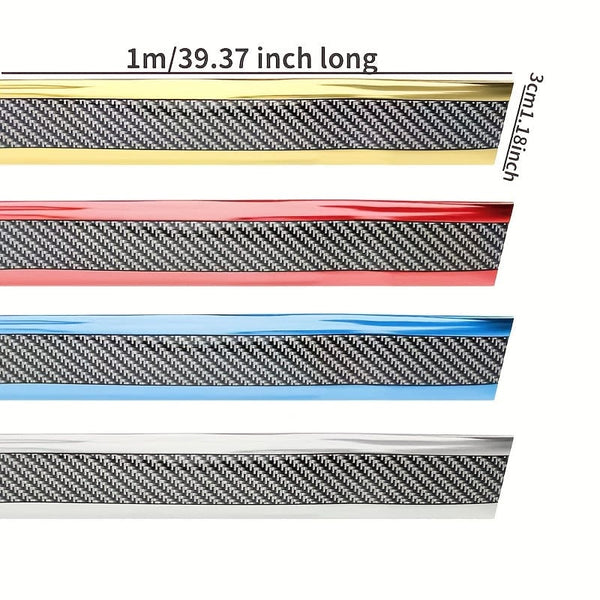 Planet Gates 1pc Stickers Anti Scratch Door Sill Protector Rubber Strip Carbon Fiber Car Threshold Protection Bumper Film Sticker Car Styling