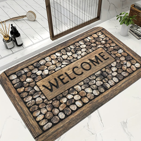 Planet Gates 1pc Stone Pattern Entrance Doormat, Durable Stain-resistant Throw Carpet, Lightweight And Washable Rug, Suitable For Entrance Bedroom Living Room Kitchen Bathroom Home Room Supplies Spring Decor Gift