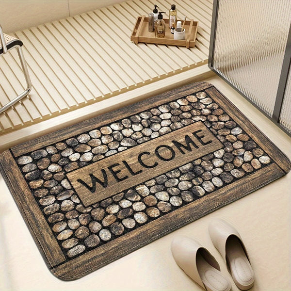 Planet Gates 1pc Stone Pattern Entrance Doormat, Durable Stain-resistant Throw Carpet, Lightweight And Washable Rug, Suitable For Entrance Bedroom Living Room Kitchen Bathroom Home Room Supplies Spring Decor Gift