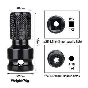 Planet Gates 1PC STONEGO 1PC 1/2 inch Square Drive to 1/4 inch Hex Socket Adapter Converter Chuck Adapter for Impact Air and Electric Wrench