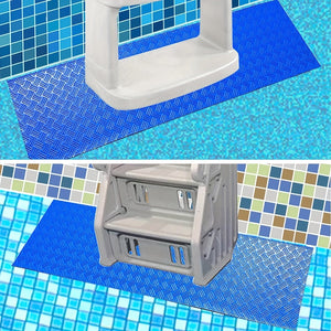 Planet Gates 1pc, Swimming Pool Ladder Mat - Protective Pad Step With Non-Slip Texture, Blue Medium 91.44 X 22.86 Cm And 91.44 X 91.44 Cm, Garden Tools And Swimming Pool Accessories, Pool Float Drift Swimming Pool Accessories