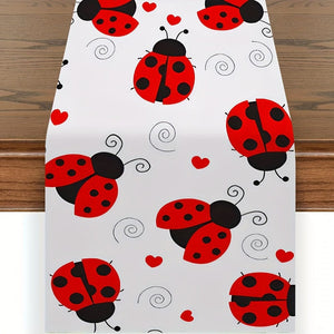 Planet Gates 1pc-Table Runner 1pc, Table Runner, The Road Of Ladybug Love Dot Texture On The Dining Table, Wedding Decoration, Desktop, Festival Party Table Cloth, Home Party Decoration Home Party Indoor Decor, Party Tableware Supplies