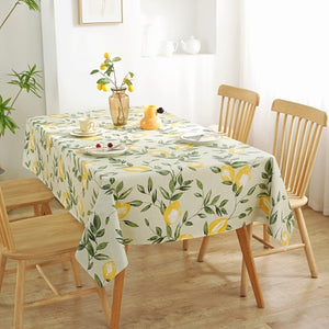 Planet Gates 1pc Tablecloth, Lemon Tree Flower Nordic Style PVC Waterproof And Oil-proof Tablecloth, Dust-proof Decorative Cloth, Tablecloth For Living Room, Coffee Table