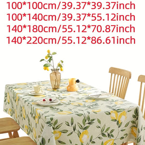 Planet Gates 1pc Tablecloth, Lemon Tree Flower Nordic Style PVC Waterproof And Oil-proof Tablecloth, Dust-proof Decorative Cloth, Tablecloth For Living Room, Coffee Table