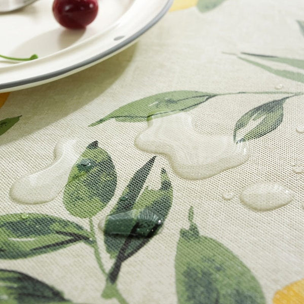 Planet Gates 1pc Tablecloth, Lemon Tree Flower Nordic Style PVC Waterproof And Oil-proof Tablecloth, Dust-proof Decorative Cloth, Tablecloth For Living Room, Coffee Table