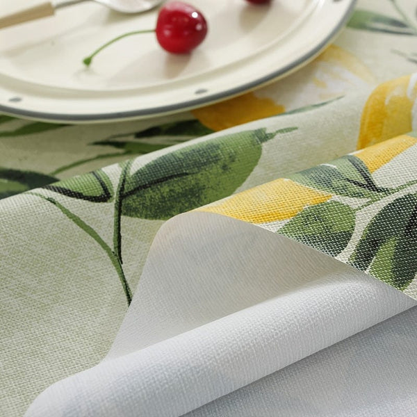 Planet Gates 1pc Tablecloth, Lemon Tree Flower Nordic Style PVC Waterproof And Oil-proof Tablecloth, Dust-proof Decorative Cloth, Tablecloth For Living Room, Coffee Table
